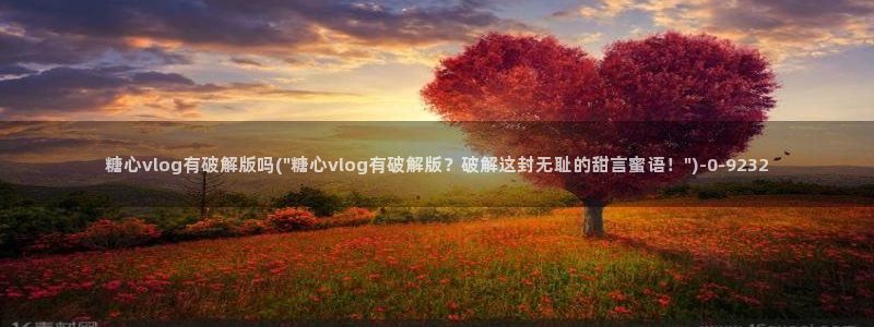  糖心vlog网址：糖心vlog有破解版吗(\
